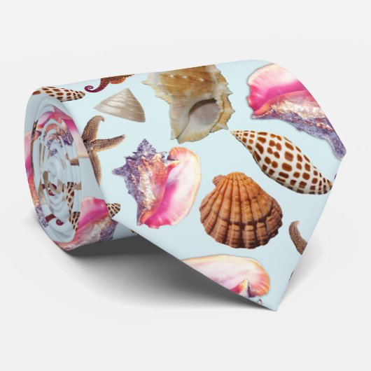 ビーチシェルシークリーチャー模様 ネクタイ (ロール)