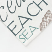 ビーチシェルシーサンドブルー フリースブランケット (角)