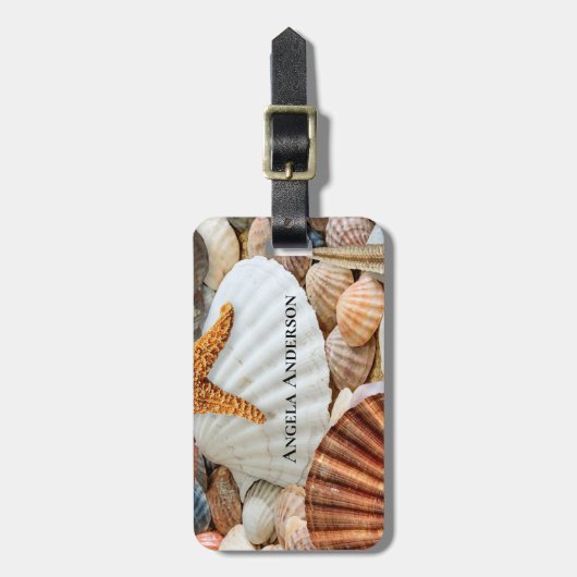 ビーチシェルスターフィッシュ荷物タグ ラゲッジタグ (正面縦)