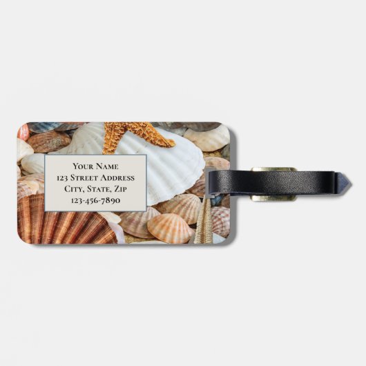 ビーチシェルスターフィッシュ荷物タグ ラゲッジタグ (裏面横)