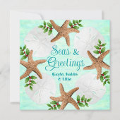 ビーチシェルズクリスマスラブリースフラット シーズンカード (正面)