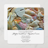 ビーチシェルトロピカルデザイ結婚ナーズステーショナリー 招待状 (正面/裏面)