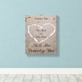 ビーチシェルハート パーソナライズされた キャンバスプリント (インサイチュ (ウッドフロア))