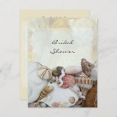 ビーチシェルブライダルシャワー招待 招待状 (正面/裏面)