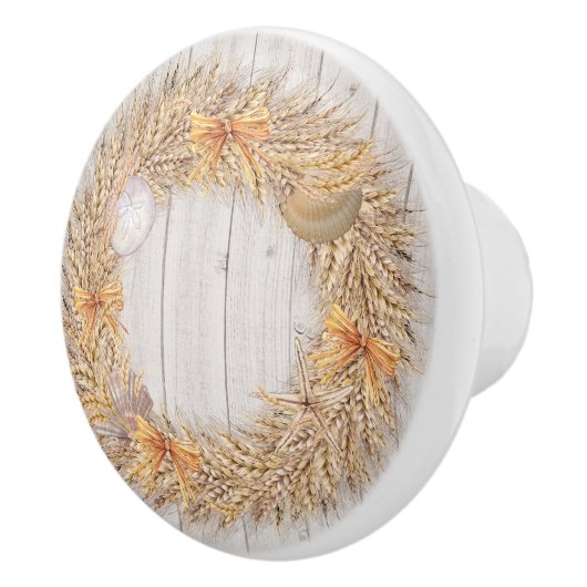 ビーチシェルリースドロワー/キャビネットノブ セラミックノブ (右)