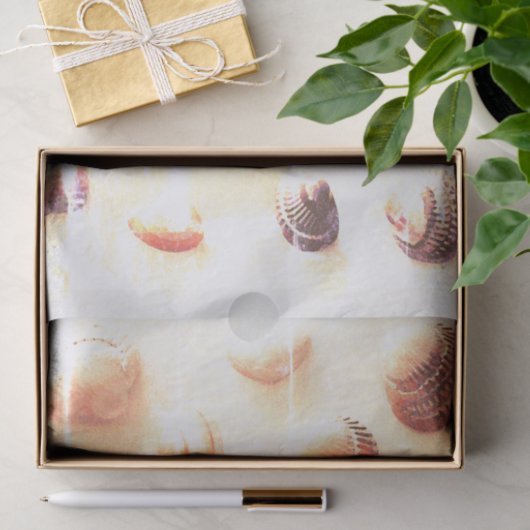 ビーチシェル写真プリントカスタムデクページ工芸品 薄葉紙 (ギフト)