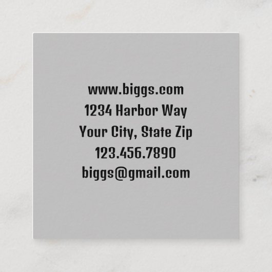 ビーチシェル海シーサイドギフトショップ スクエア名刺 (裏面)