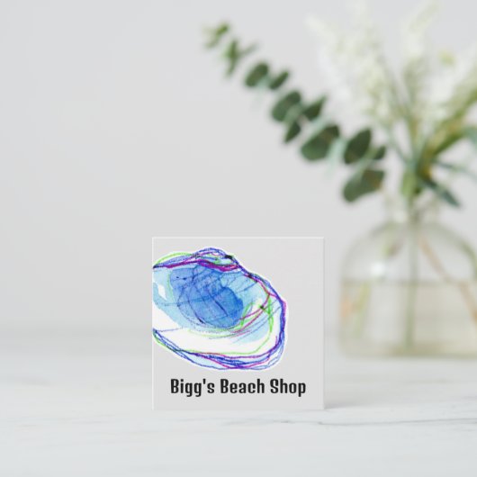 ビーチシェル海シーサイドギフトショップ スクエア名刺 (スタンド正面)