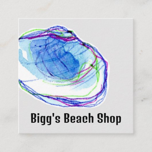 ビーチシェル海シーサイドギフトショップ スクエア名刺 (正面)
