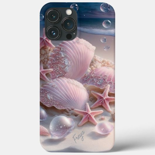 ビーチシェル トレンディ モダン ガーリー 名前入り Case-Mate iPhoneケース (裏面)