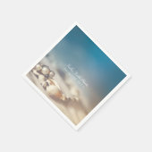 ビーチシェル&パールジュエリーエレガントブライダルシャワー スタンダードカクテルナプキン (角)