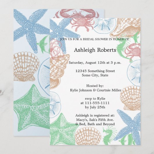 ビーチシェル 招待状 (正面/裏面)