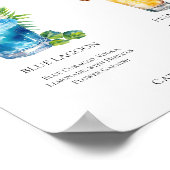 ビーチシグネチャカクテ結婚ルのメニュー ポスター (角)