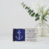 ビーチシックなウッド航海のネイビーブルーいかり 割引カード (スタンド正面)