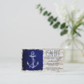 ビーチシックなウッド航海のネイビーブルーいかり 割引カード (スタンド正面)