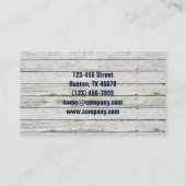 ビーチシックなウッド航海のネイビーブルーいかり 名刺 (裏面)