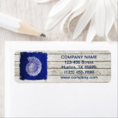 ビーチシックなドリフトウッド航海のブルーシーシェル ラベル (インサイチュ)