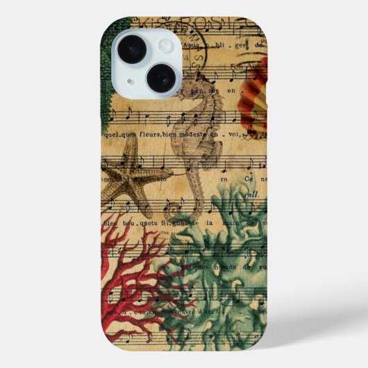 ビーチシックな沿岸コーラルシーホース貝殻 Case-Mate iPhoneケース (裏面)
