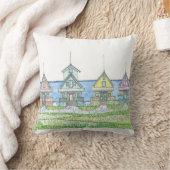 ビーチシャックライフ1;ピローブルー クッション (ブランケット)