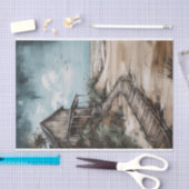 ビーチシャック素朴コースト絵画のデコペ 薄葉紙 (クラフト)