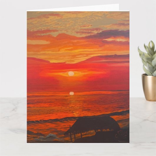 ビーチシャック、オリジナルバイゲイリーポーリング カード (小さな植物)