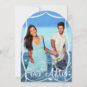 ビーチシャルボードタイポグラフィフォトウェディング招待 招待状 (正面)