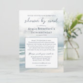 ビーチシャワー付きフォト誕生日 招待状 (スタンド正面)