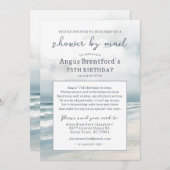 ビーチシャワー付きフォト誕生日 招待状 (正面/裏面)