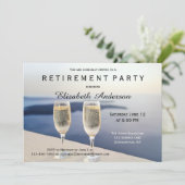 ビーチシャンパンリタイアメントパーティの招待状 招待状 (スタンド正面)