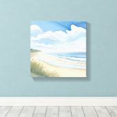 ビーチショアウォーク | 沿岸海水色 キャンバスプリント (インサイチュ (ウッドフロア))