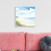 ビーチショアウォーク | 沿岸海水色 キャンバスプリント (インサイチュ (リビング))