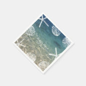 ビーチショアスターフィッシュ&シーシェルトロピカルズ結婚ズ スタンダードカクテルナプキン (角)