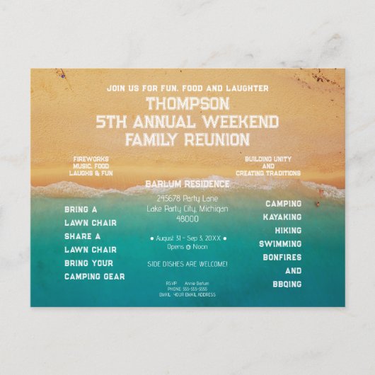 ビーチショアファミリー懇親会はがき ポストカード (正面)