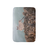 ビーチショアードウィレットティール(緑がかった色)海背景 バスマット (正面縦)