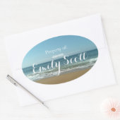 ビーチショア名ラベル 楕円形シール (封筒)