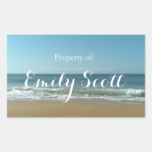ビーチショア名ラベル 長方形シール (正面)
