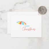 ビーチシンプルをテーマにしたクリスマスグリーティングカード ノートカード (正面/裏面インサイチュ)