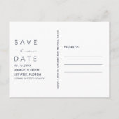 ビーチシンプルコースト結婚の予算の保存日 案内ポストカード (裏面)