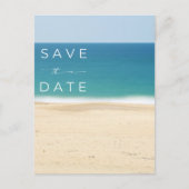 ビーチシンプルコースト結婚の予算の保存日 案内ポストカード (正面)