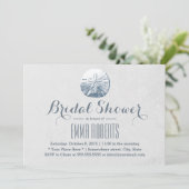 ビーチシンプルサンドドルシルバーブライダルシャワー 招待状 (スタンド正面)