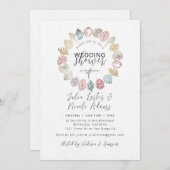 ビーチシンプルシーセルリースウェディングシャワー 招待状 (正面/裏面)