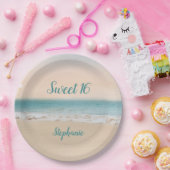 ビーチシンプルスウィート16 ペーパープレート (パーティー)