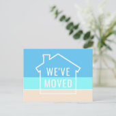 ビーチシンプルハウスモダンニューホームアドレス移動 案内ポストカード (スタンド正面)