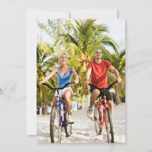 ビーチシンプルフォト目的地ウェディング招待状 セーブザデート (裏面)