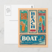 ビーチシンボルや象徴 ポストカード (正面/裏面)