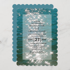 ビーチシーウォータースパークル結婚式招待状 招待状