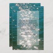 ビーチシーウォーター結婚スパークルサンキューカード サンキューカード (正面/裏面)