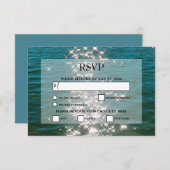 ビーチシーウォーター輝く結婚式RSVPカード 出欠カード (正面/裏面)