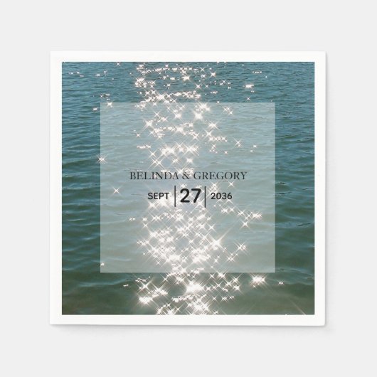 ビーチシーウォーター輝結婚き スタンダードカクテルナプキン (正面)