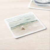 ビーチシーガルコーブ スクエアペーパーコースター (アングル)